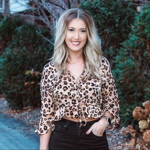 Bella Leopard Ruffle Top